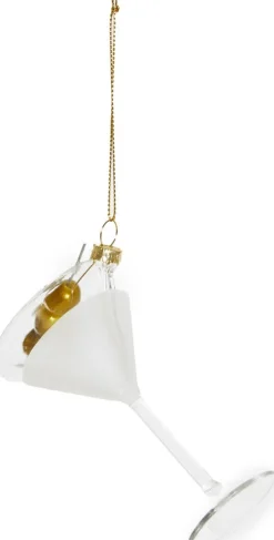 Yup in de Boom kerst ornament martini olijf groen D 6 H 10 cm