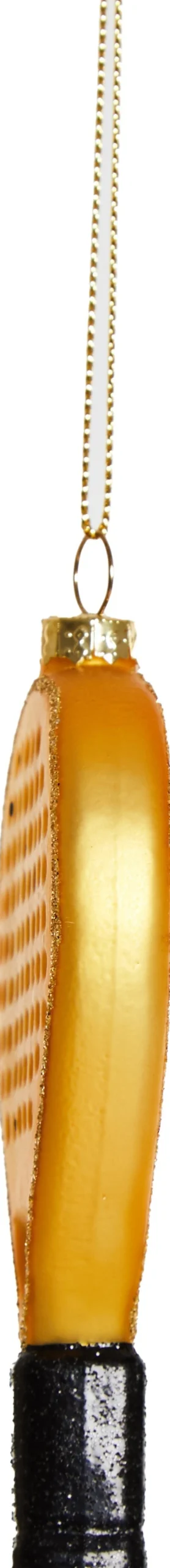 Yup in de Boom kerst ornament padelracket goud / zwart 5,5 x 1,5 x 10 cm