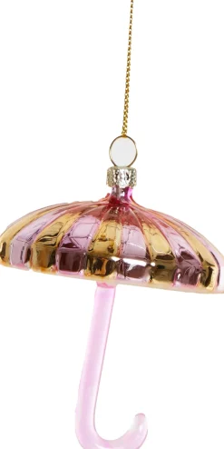 Yup in de Boom kerst ornament paraplu roze / goud 7 x 7,5 x 7,5 cm