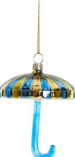 Yup in de Boom kerst ornament paraplu blauw / goud 7 x 7,5 x 7,5 cm