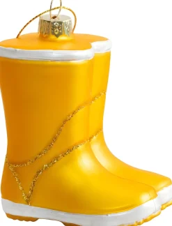 Yup in de Boom kerst ornament regenlaarsjes geel 4,5 x 6,5 x 9 cm