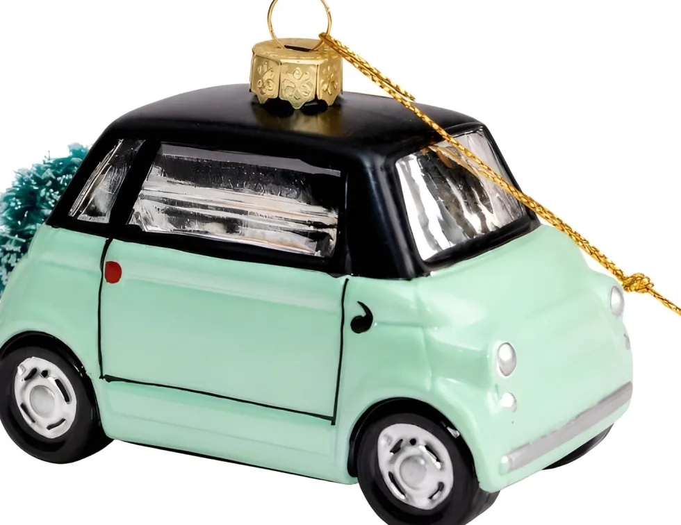 Yup in de Boom kerst ornament stadsauto groen / zwart 5 x 10 x 7 cm