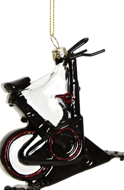 Yup in de Boom kerst ornament spinningfiets zwart 10 x 9,5 x 4,5 cm
