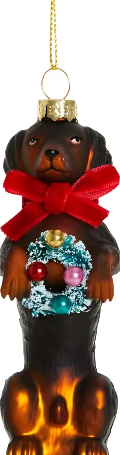 Yup in de Boom kerst ornament teckel bruin D 4 H 8 cm