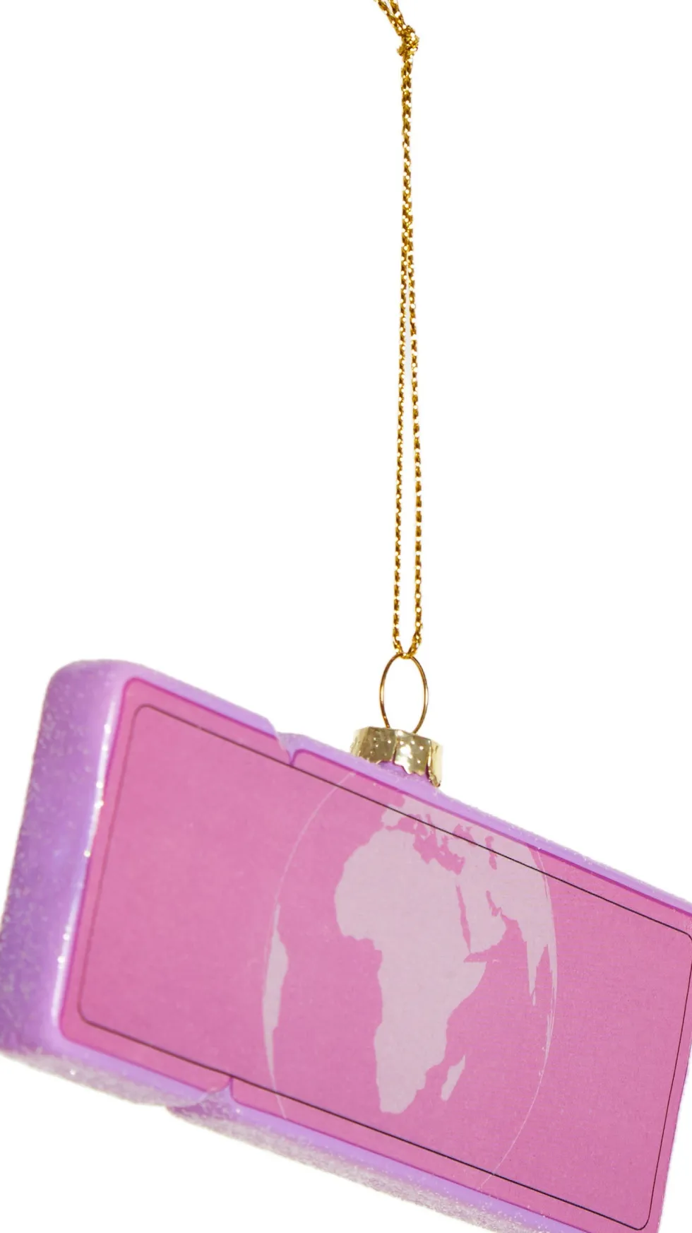 Yup in de Boom kerst ornament vliegticket ibiza roze 12 x 4,5 x 1,2 cm