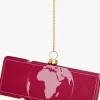 Yup in de Boom kerst ornament vliegticket new york bordeaux 12 x 6,5 x 1,5 cm