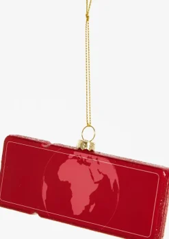 Yup in de Boom kerst ornament vliegticket tokio rood 12 x 6,5 x 1,5 cm