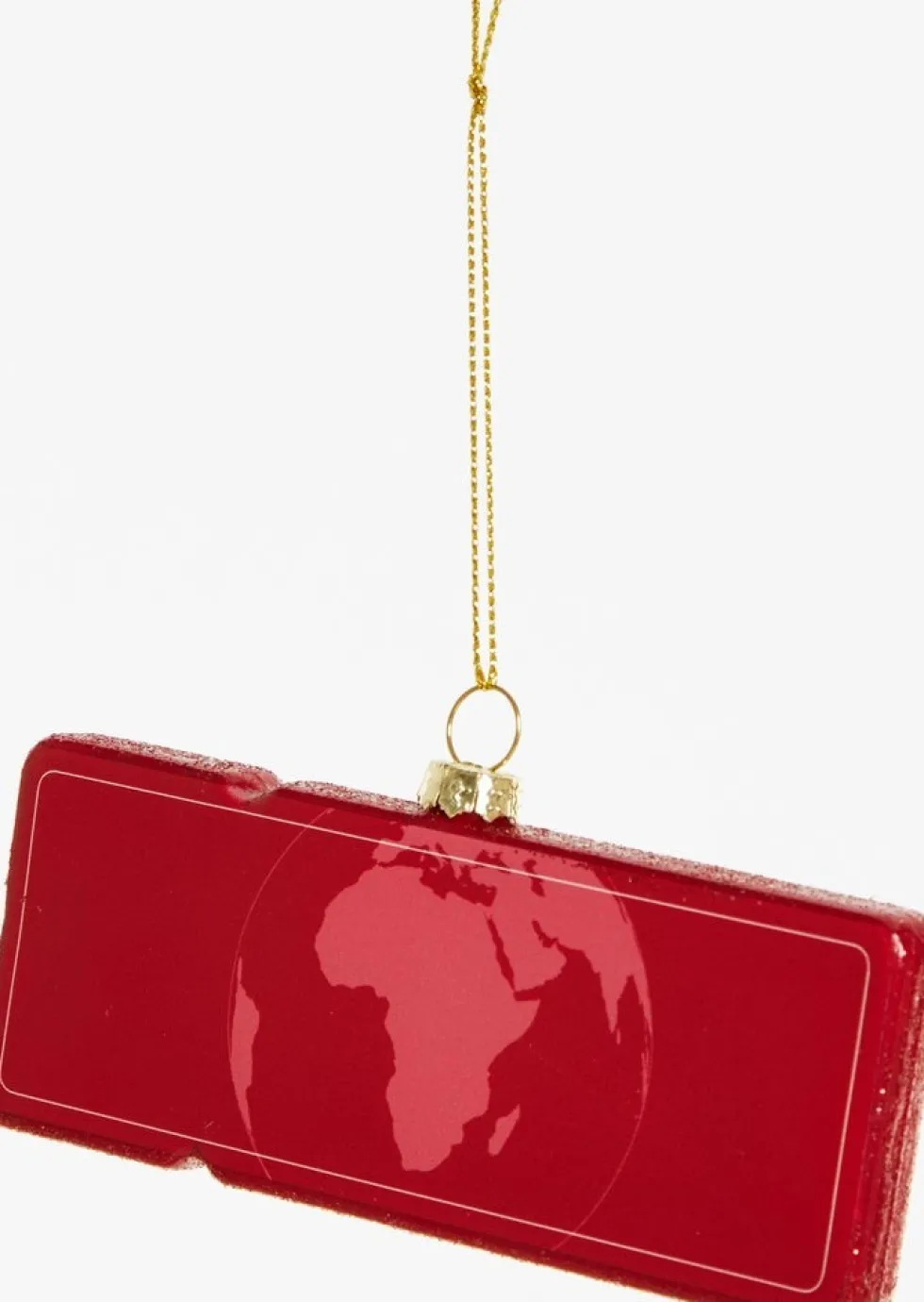 Yup in de Boom kerst ornament vliegticket tokio rood 12 x 6,5 x 1,5 cm