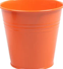 Zinc Collection bloempot Ella oranje 11 x 11 x 10 cm