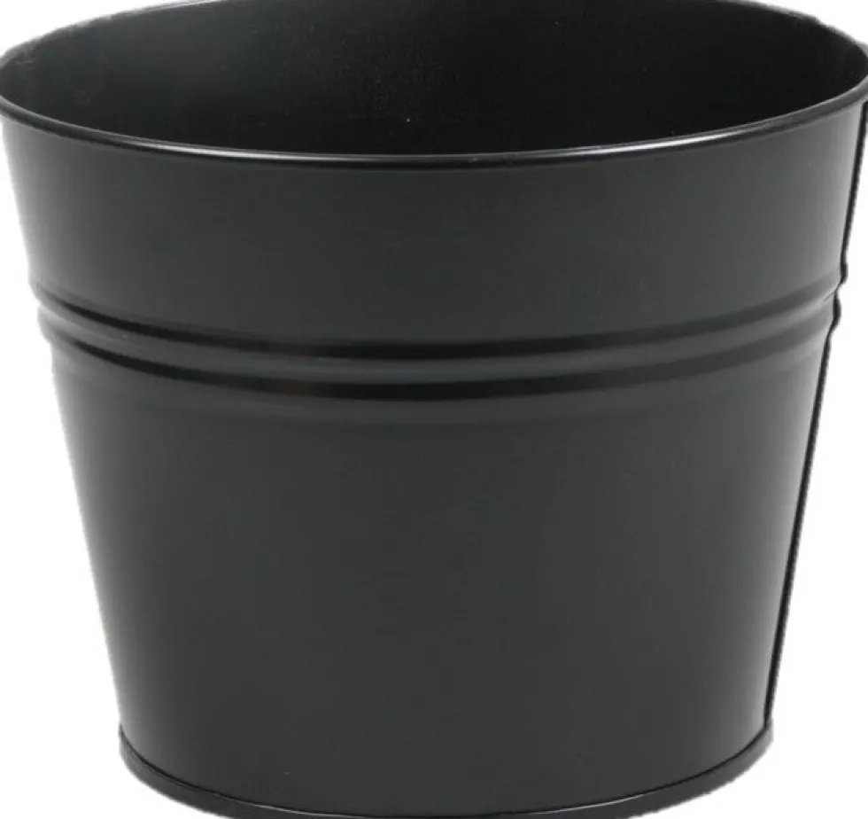 Zinc Collection bloempot Sanvi zwart 23 x 23 x 18 cm