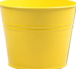 Zinc Collection bloempot Sanvi geel D 23 H 18 cm