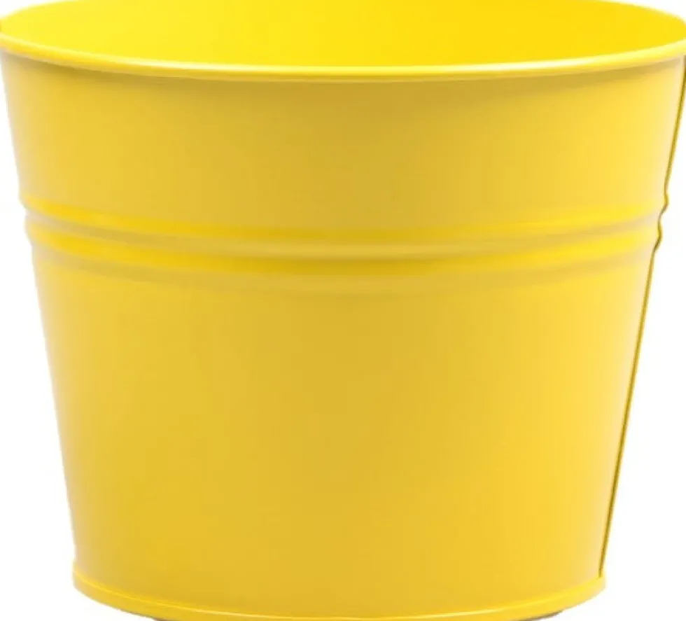 Zinc Collection bloempot Sanvi geel D 23 H 18 cm